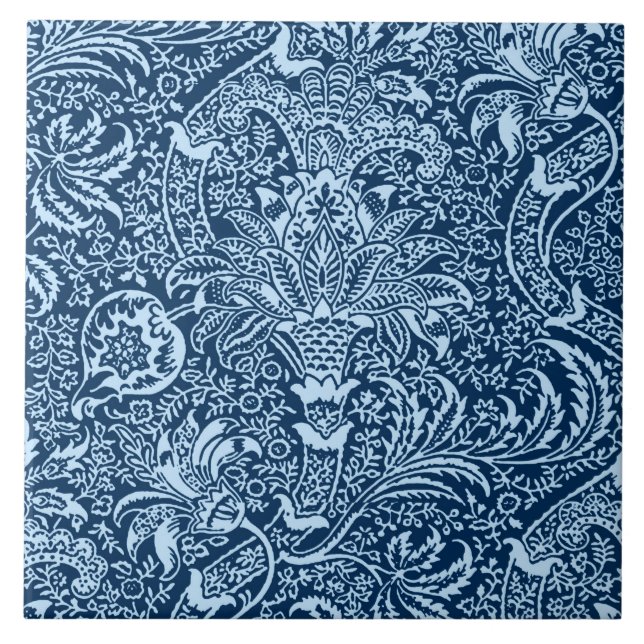 William Morris indier, mörk indigoblått och Kakelplatta (Framsidan)