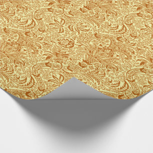 William Morris indier, senapsgult och guld- Presentpapper