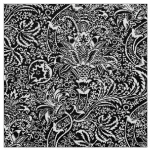 William Morris indier som är svartvit Tyg