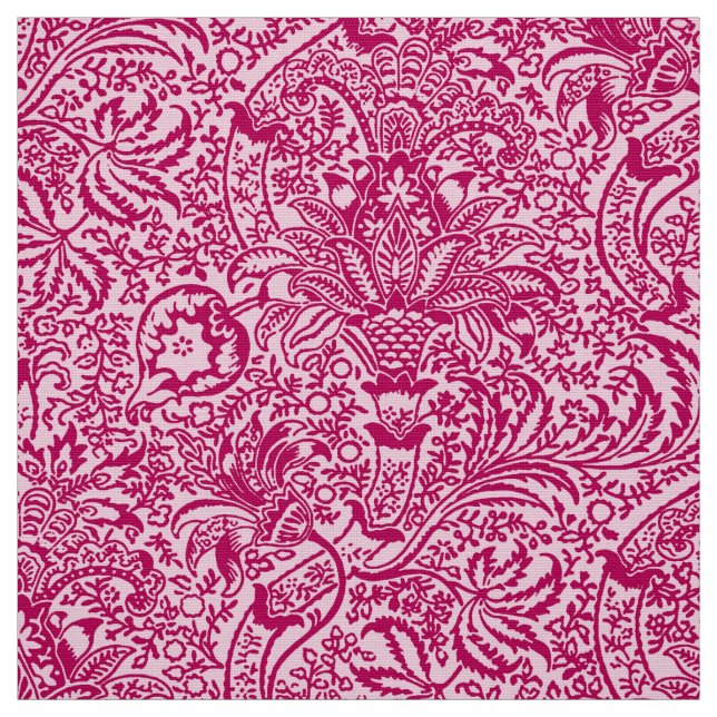 William Morris Indisk, Fuchsia och Pastellrosa Tyg (Provkarta)