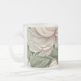 William Morris Inspired Blommigt Frosted Glass Mug Frostad Glasmugg