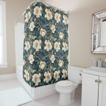William Morris Inspired Blommigt Shower Curtain