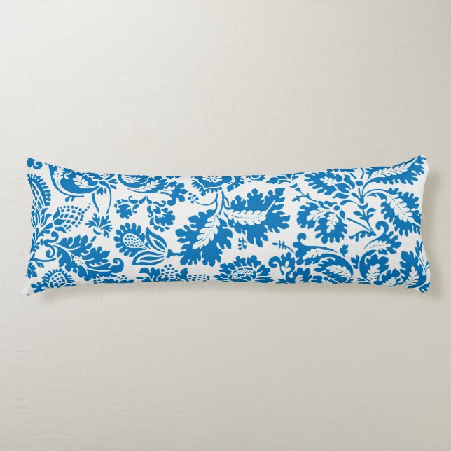 William Morris Inspired Blue Botanical Kroppskudde (Framsidan)