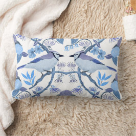 William Morris Inspired Bluejay Botanical Peri Lumbarkudde