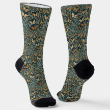 William Morris Inspired Butterfly Socks