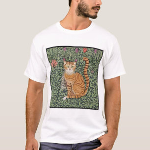 William Morris Inspired Cat 1 T Shirt