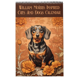 William Morris Inspired Cats and Hundar 2025 Kalender