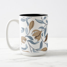 William Morris Inspired Elegant Blommigt Två-Tonad Mugg