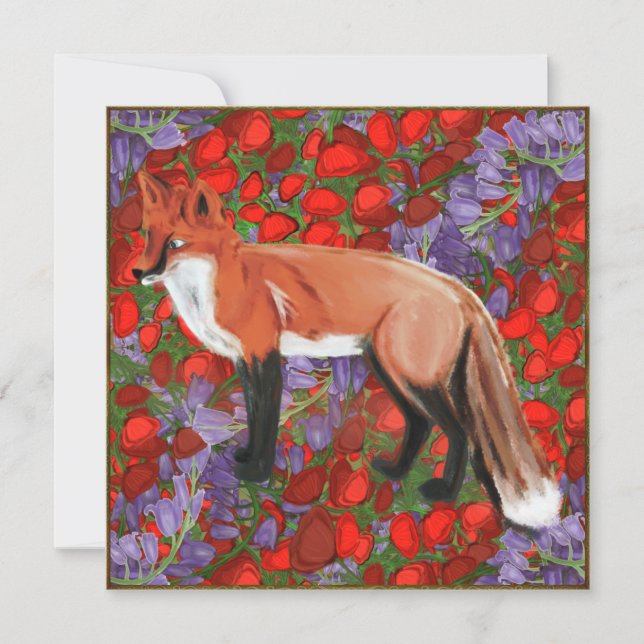 William Morris Inspired Fox On Poppies  (Framsida)