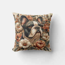 William Morris Inspired Fransk Bulldog Pillow Kudde
