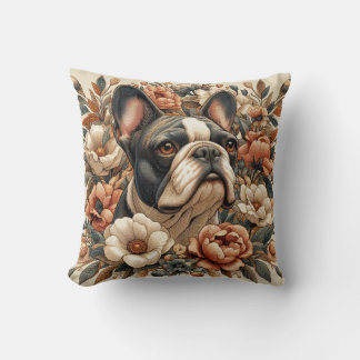 William Morris Inspired Fransk Bulldog Pillow Kudde
