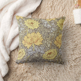 William Morris Inspired Gult Botanical Kudde