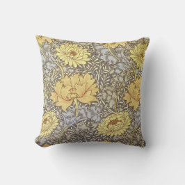 William Morris Inspired Gult Botanical Kudde