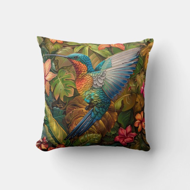 William Morris Inspired Hummingbird Dekorativ kudd Kudde (Framsida)