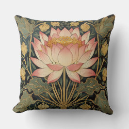 William Morris Inspired Lotus Flower Dekorativ kud Kudde