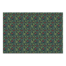 William Morris Inspired Red Holly Berry jul