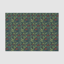 William Morris Inspired Red Holly Berry jul