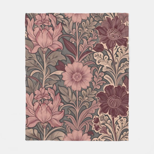 William Morris Inspirerad Blommönster Fleecefilt (Framsidan)