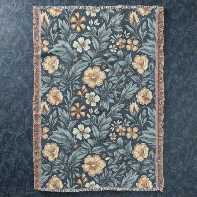 William Morris Inspirerad Botanisk Stil Mönster Filt (Skapare uppladdad)