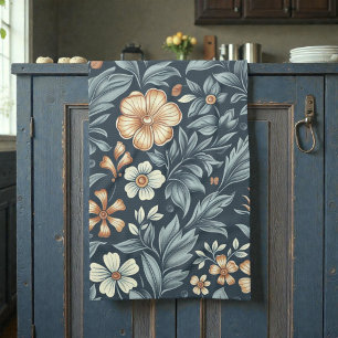 William Morris inspirerad botanisk stilmönster Kökshandduk