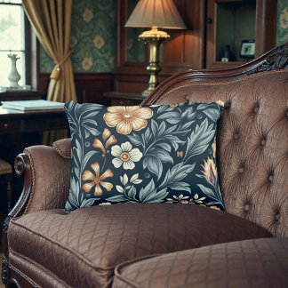 William Morris inspirerad botanisk stilmönster Prydnadskudde