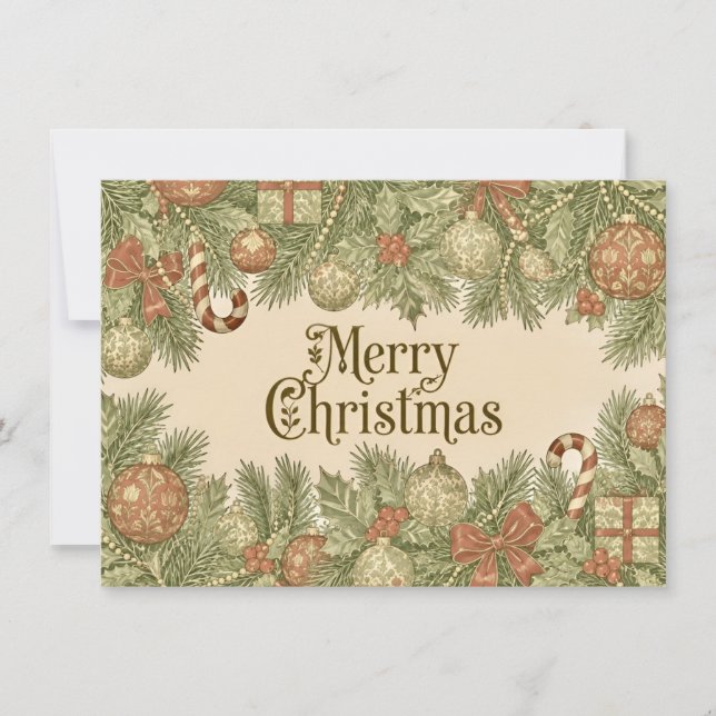 William Morris Inspirerad God Jul  Kort (Framsida)
