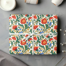William Morris inspirerade färgstarka blommor Presentpapper
