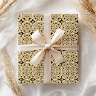 William Morris inspirerade neutralt elfenbenssvart Presentpapper