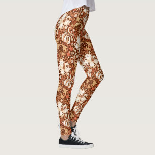William Morris Iris och lilja, brunt och solbränn Leggings