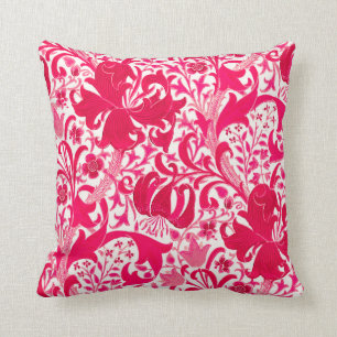 William Morris Iris och lilja, Fuchsia rosa Kudde