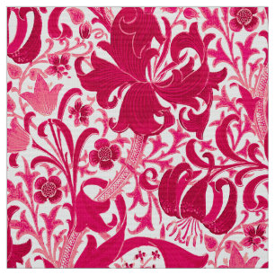 William Morris Iris och lilja, Fuchsia rosa Tyg