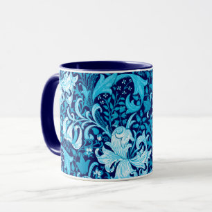 William Morris Iris och lilja, indigoblå blått Mugg