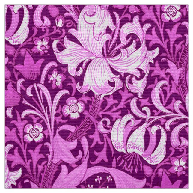 William Morris Iris och Lily, Amethyst Lila Tyg (Provkarta)