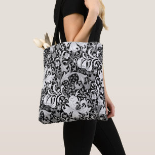 William Morris Iris och Lily, Black and White Tygkasse