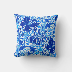 William Morris Iris och Lily, Cobalt Blue Kudde