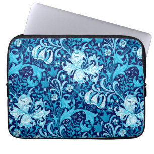 William Morris Iris och Lily, Indigo Blue & White Laptop Fodral