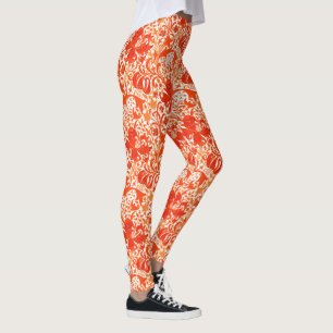 William Morris Iris och Lily, Mandarin Orange Leggings