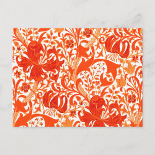 William Morris Iris och Lily, Mandarin Orange Vykort