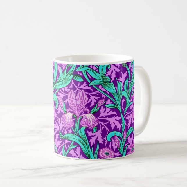 William Morris Irises, Amethyst Lila Kaffemugg (Framsida höger)