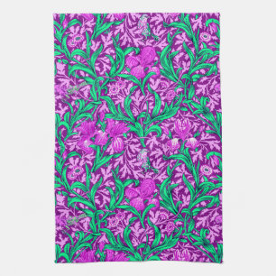 William Morris Irises, Amethyst Lila Kökshandduk