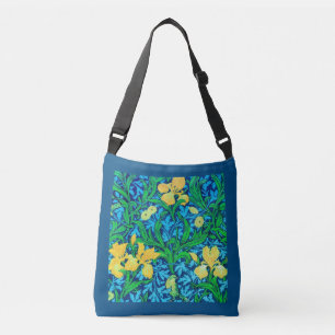 William Morris Irises, Gult and Cobalt Blue Axelväska
