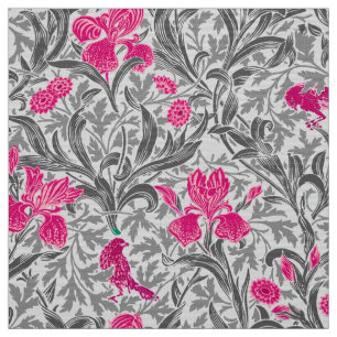 William Morris Irises, Rosa och Silver Grått / Gr Tyg