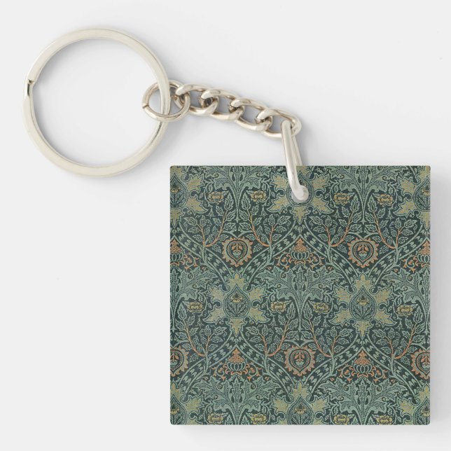 William Morris Ispahan Tealgrön Blommönsterkonst (Framsidan)