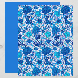 William Morris Jacobean Blommigt, Cobalt Blue