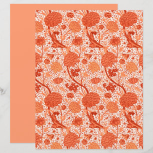 William Morris Jacobean Blommigt, Coral Orange
