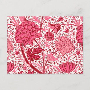 William Morris Jacobean Blommigt, Coral Rosa Vykort