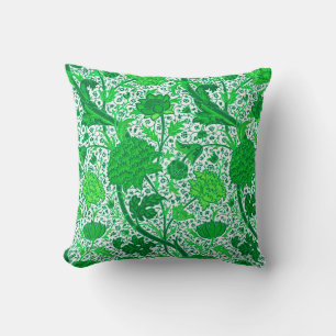 William Morris Jacobean Blommigt, Emerald Grönt Kudde