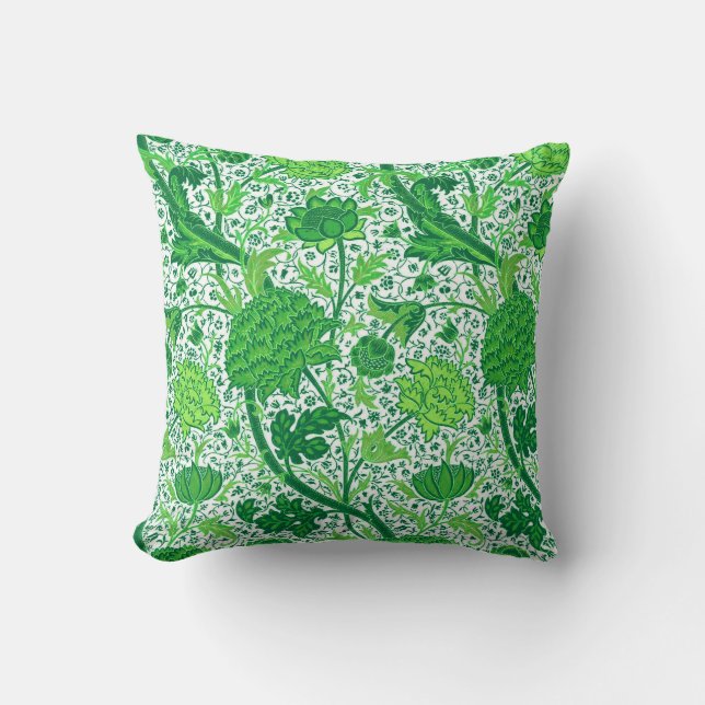 William Morris Jacobean Blommigt, Emerald Grönt Kudde (Framsida)
