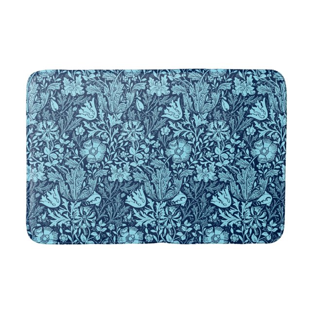 William Morris Jacobean Blommigt - Indigo Blue Badrumsmatta (Framsidan)