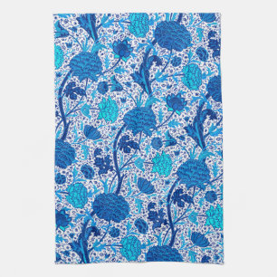 William Morris Jacobean blommigt, koboltblått Kökshandduk